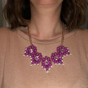 Purple Jeweled Statement Necklace